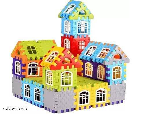     			Home Building Block 80+ pieces Kids DIY House Block Toy - Build & Play Educational Set Educational Toys Learning Plastic Puzzles Windows Kids Early Game Set for Children Boys & Girls 2,3,4,5,6,7+ Years old Activity toy gift under 200 100 Cactus Pillow Cush