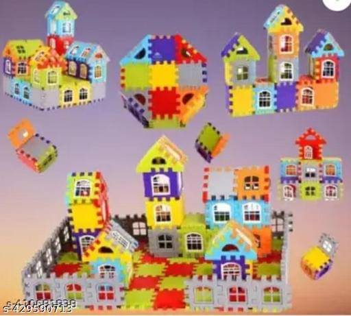     			Home Building Block 80+ pieces Interactive DIY House Block Toy - Build Your Own House Educational Toys Learning Plastic Puzzles Windows Kids Early Game Set for Children Boys & Girls 2,3,4,5,6,7+ Years old Activity toy gift under 200 100 Cactus Pillow Cushi