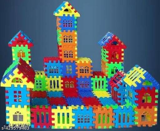     			Home Building Block 80+ pieces Interactive DIY House Block Toy - STEM Learning Activity Educational Toys Learning Plastic Puzzles Windows Kids Early Game Set for Children Boys & Girls 2,3,4,5,6,7+ Years old Activity toy gift under 200 100 Cactus Pillow Cus