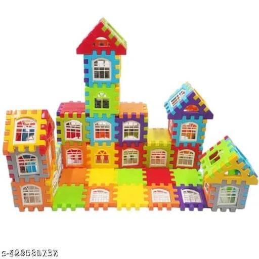     			Home Building Block 80+ pieces Educational DIY House Blocks - Creative Playtime Educational Toys Learning Plastic Puzzles Windows Kids Early Game Set for Children Boys & Girls 2,3,4,5,6,7+ Years old Activity toy gift under 200 100 Cactus Pillow Cushion Sof