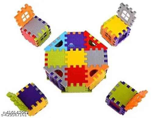     			Home Building Block 80+ pieces DIY House Block Toy - Creative Playset Educational Toys Learning Plastic Puzzles Windows Kids Early Game Set for Children Boys & Girls 2,3,4,5,6,7+ Years old Activity toy gift under 200 100 Cactus Pillow Cushion Soft Book Tod