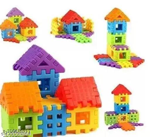     			Home Building Block 80+ pieces Educational DIY House Blocks - Creative STEM Playset Educational Toys Learning Plastic Puzzles Windows Kids Early Game Set for Children Boys & Girls 2,3,4,5,6,7+ Years old Activity toy gift under 200 100 Cactus Pillow Cushion