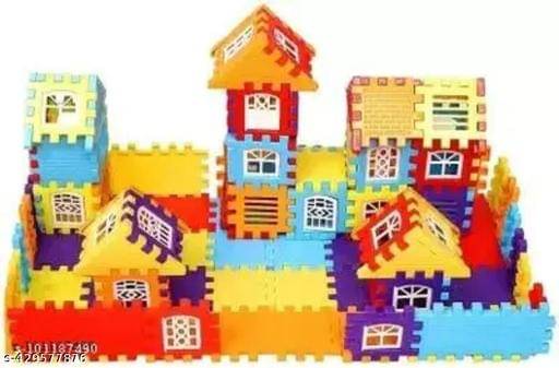     			Home Building Block 80+ pieces Educational DIY House Blocks - Kids Toy Educational Toys Learning Plastic Puzzles Windows Kids Early Game Set for Children Boys & Girls 2,3,4,5,6,7+ Years old Activity toy gift under 200 100 Cactus Pillow Cushion Soft Book To