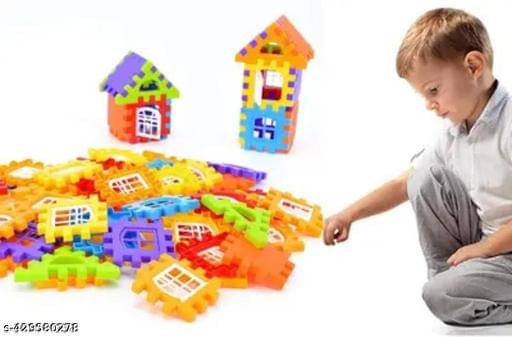     			Home Building Block 80+ pieces Interactive DIY House Block Toy - Educational Fun Toys Learning Plastic Puzzles Windows Kids Early Game Set for Children Boys & Girls 2,3,4,5,6,7+ Years old Activity toy gift under 200 100 Cactus Pillow Cushion Soft Book Todd