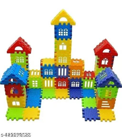     			Home Building Block 80+ pieces Kids DIY House Building Blocks - Creative Playset Educational Toys Learning Plastic Puzzles Windows Kids Early Game Set for Children Boys & Girls 2,3,4,5,6,7+ Years old Activity toy gift under 200 100 Cactus Pillow Cushion So