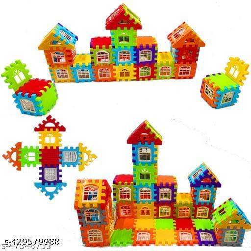     			Home Building Block 80+ pieces DIY House Block Toy - STEM Learning Building Set Educational Toys Learning Plastic Puzzles Windows Kids Early Game Set for Children Boys & Girls 2,3,4,5,6,7+ Years old Activity toy gift under 200 100 Cactus Pillow Cushion Sof