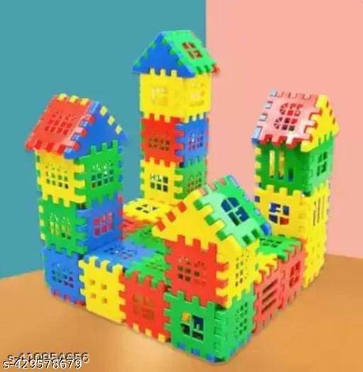     			Home Building Block 80+ pieces Kids DIY House Building Blocks - STEM Educational Toy Educational Toys Learning Plastic Puzzles Windows Kids Early Game Set for Children Boys & Girls 2,3,4,5,6,7+ Years old Activity toy gift under 200 100 Cactus Pillow Cushio