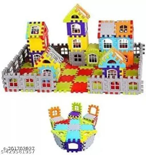     			Home Building Block 80+ pieces Kids DIY House Block Kit - Build Your Own House Toy Educational Toys Learning Plastic Puzzles Windows Kids Early Game Set for Children Boys & Girls 2,3,4,5,6,7+ Years old Activity toy gift under 200 100 Cactus Pillow Cushion