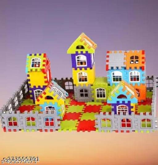     			Home Building Block 80+ pieces DIY House Block Toy - Build & Create Educational Kit Educational Toys Learning Plastic Puzzles Windows Kids Early Game Set for Children Boys & Girls 2,3,4,5,6,7+ Years old Activity toy gift under 200 100 Cactus Pillow Cushion