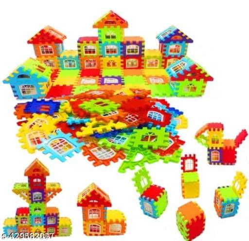     			Home Building Block 80+ pieces DIY House Block Toy - Build & Create Activity Educational Toys Learning Plastic Puzzles Windows Kids Early Game Set for Children Boys & Girls 2,3,4,5,6,7+ Years old Activity toy gift under 200 100 Cactus Pillow Cushion Soft B