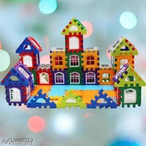     			Home Building Block 80+ pieces Kids DIY House Block Kit - Interactive Educational Toy Educational Toys Learning Plastic Puzzles Windows Kids Early Game Set for Children Boys & Girls 2,3,4,5,6,7+ Years old Activity toy gift under 200 100 Cactus Pillow Cushi
