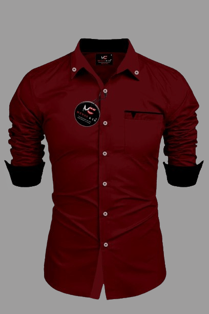     			JENY FASHION 100% Cotton Regular Fit Solids Full Sleeves Men's Casual Shirt - Maroon ( Pack of 1 )