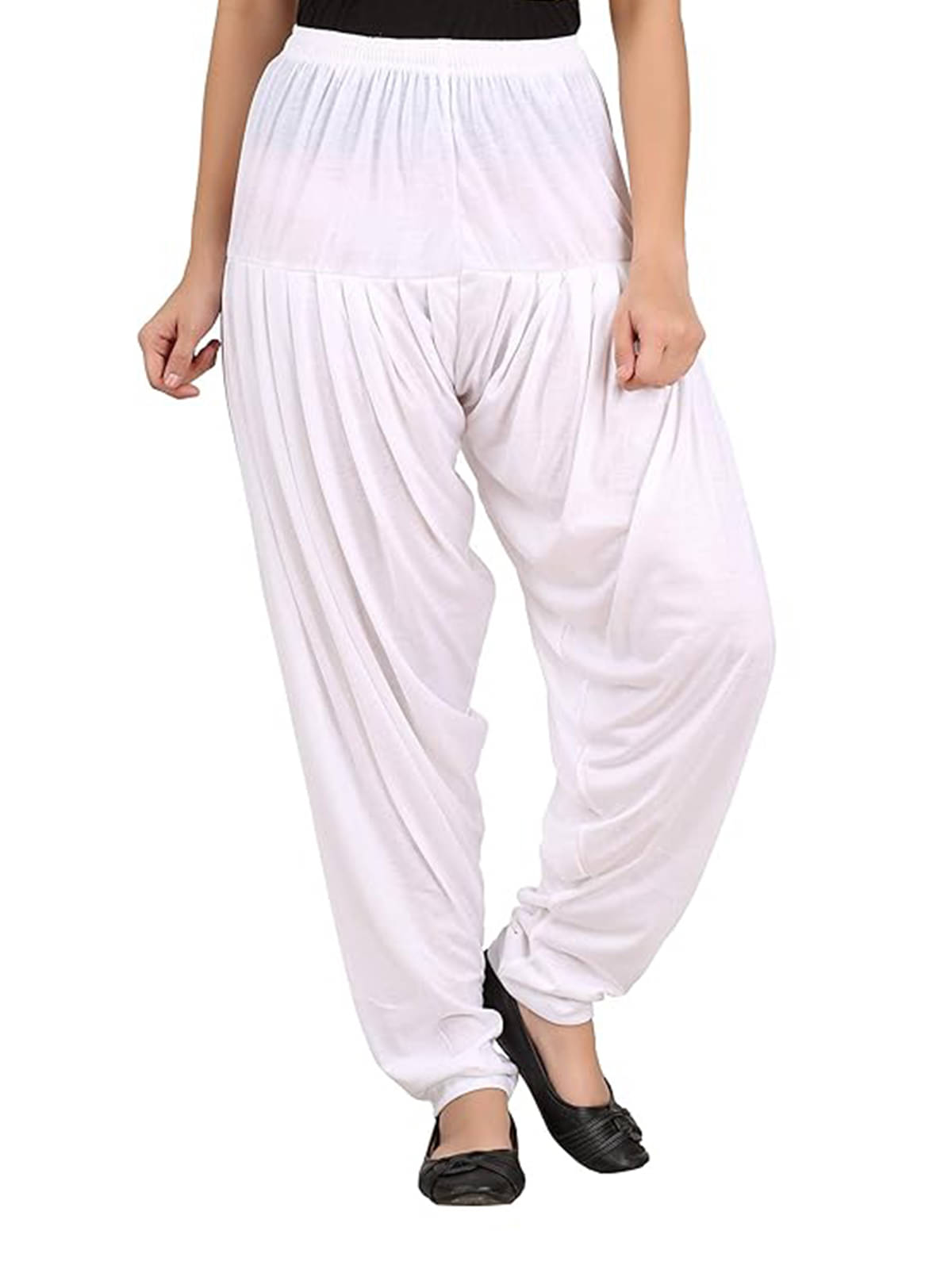     			JUST TRY FASHION Pack of 1 Viscose Women Patiala Salwar ( White )