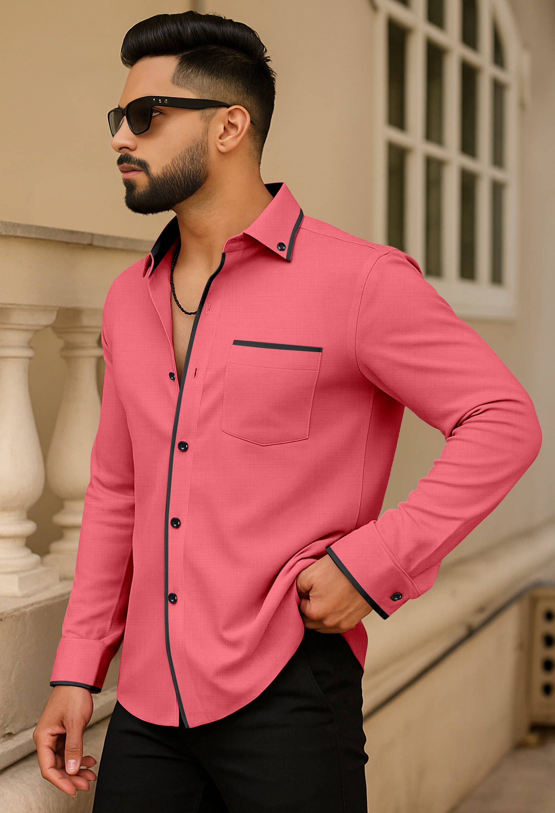 LAXBON 100% Cotton Regular Fit Solids Full Sleeves Men's Casual Shirt - Pink ( Pack of 1 )     			LAXBON 100% Cotton Regular Fit Solids Full Sleeves Men's Casual Shirt - Pink ( Pack of 1 )