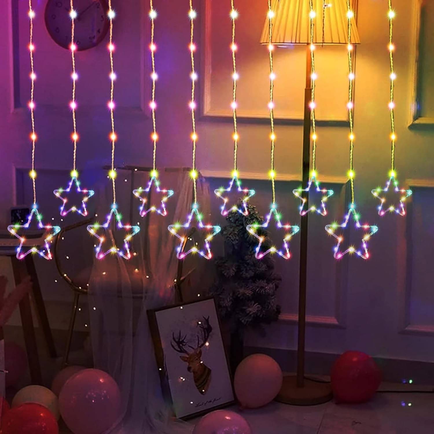     			MIRADH Multicolor 2Mtr Curtain String Light ( Pack of 1 )