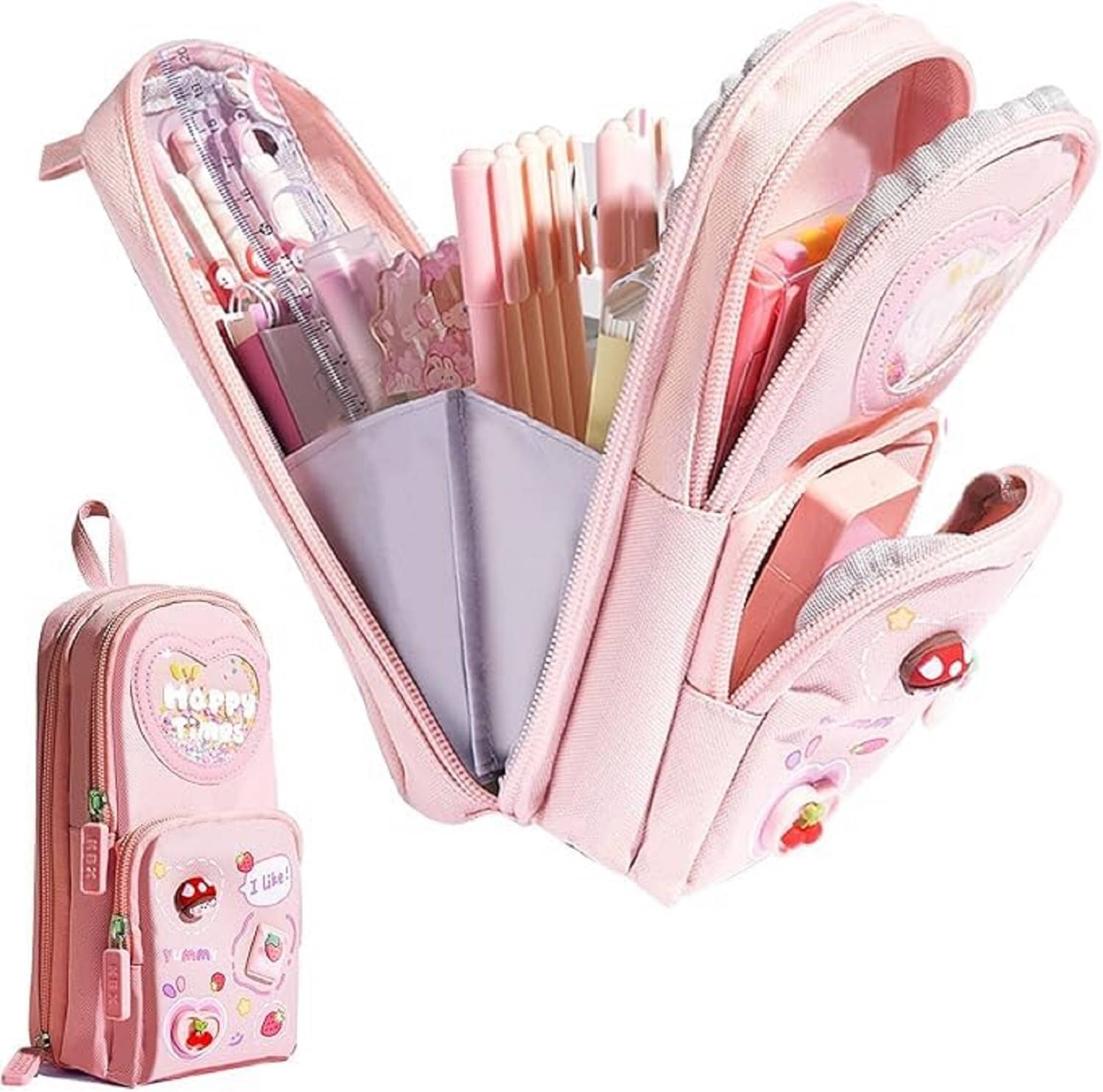     			Pencil Case 6 Layer with 3 Compartment Cute Aesthetic Pencil Case for Girls Large Capacity Pencil Pouch Multifunctional Pouch for School Kids