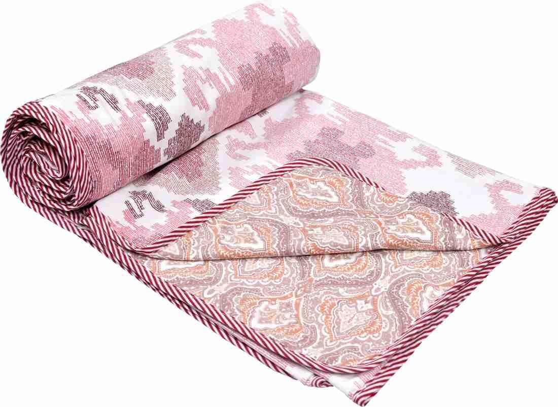     			Reversible Floral Printed Double Bed Dohar for AC Room - 220 cm x 244 cm (Width x Height)