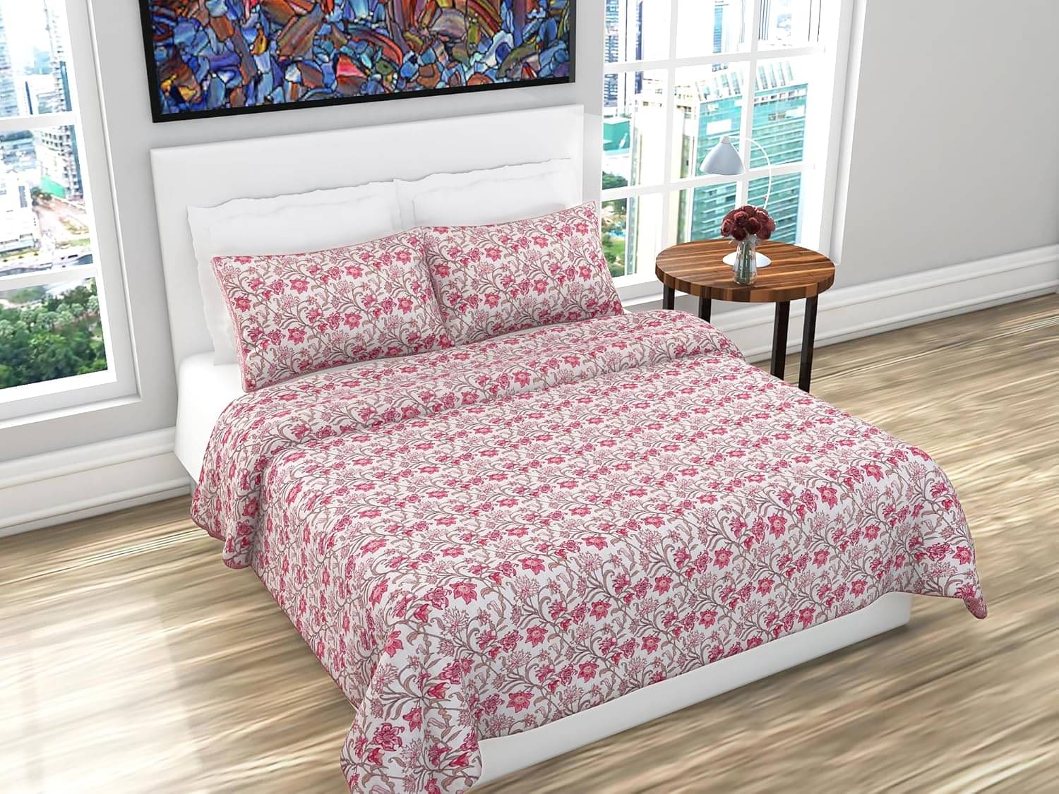     			Printed Microfiber Heavy Winter 250 GSM Double Bed Comforter/Duvet/Quilt - 228 cm x 254 cm (Width x Height)