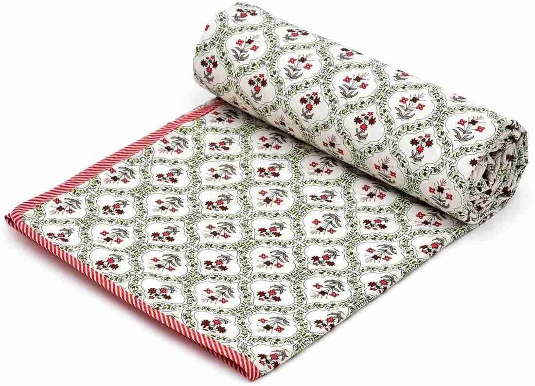     			Reversible Floral Printed Double Bed Dohar for AC Room - 220 cm x 244 cm (Width x Height)