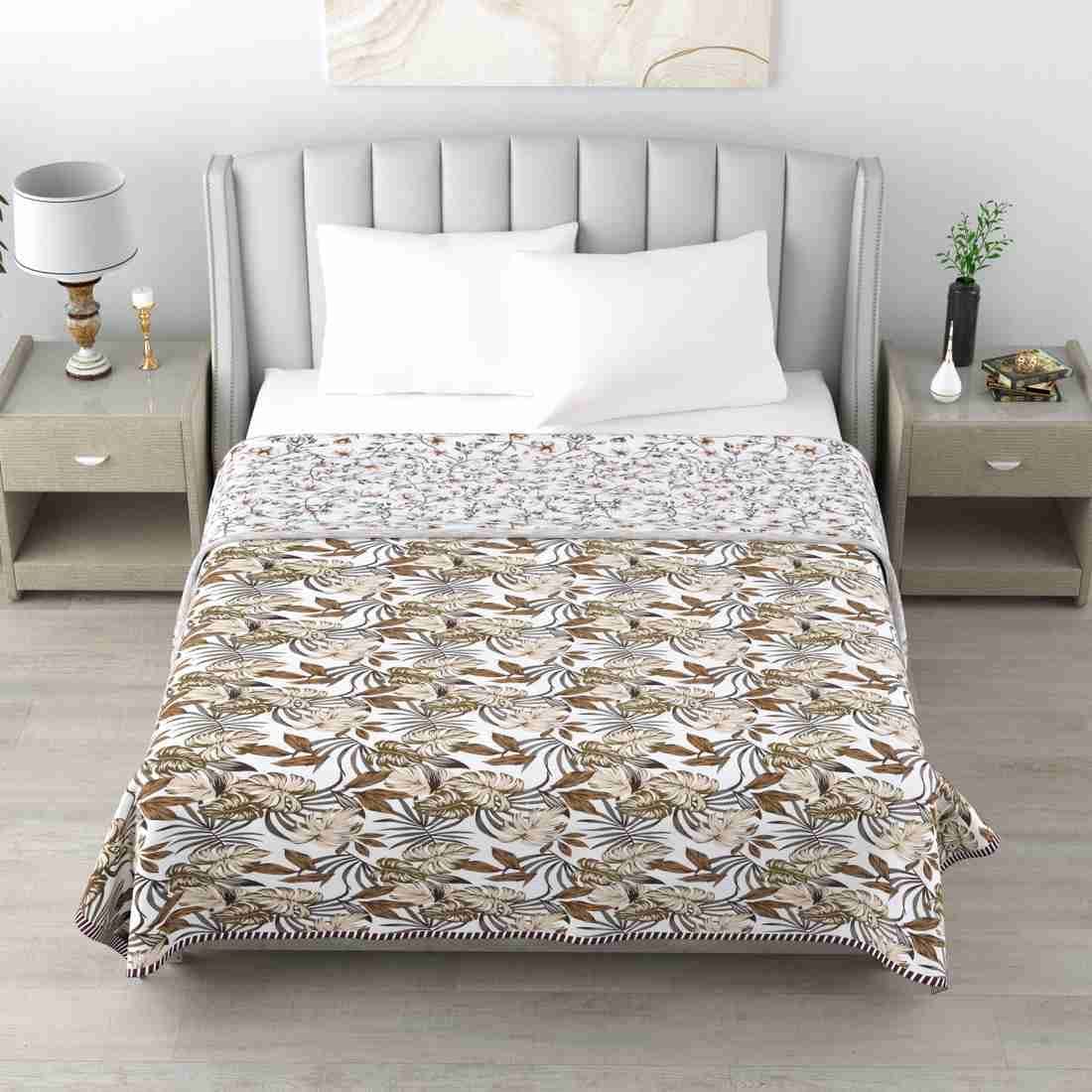     			Reversible Floral Printed Single Bed Dohar for AC Room - 152 cm x 244 cm (Width x Height)