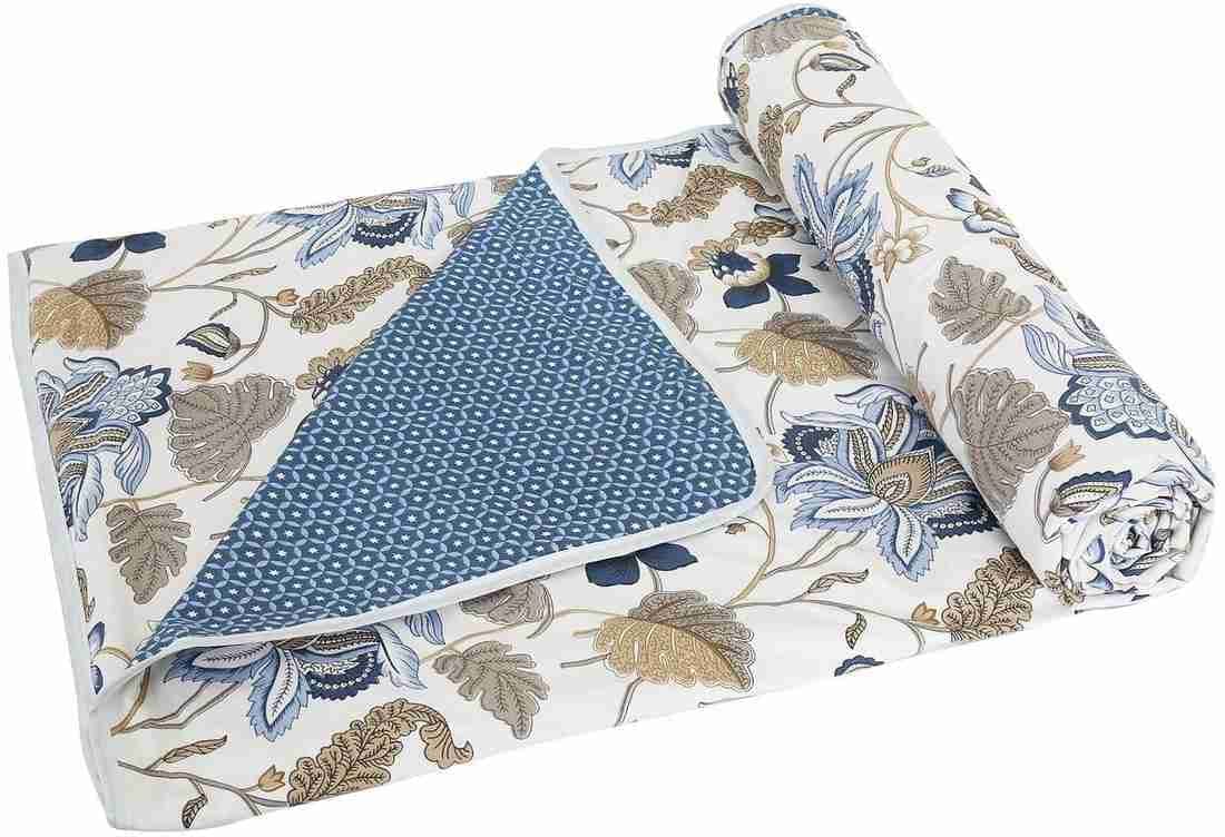 Reversible Floral Printed Single Bed Dohar for AC Room - 152 cm x 244 cm (Width x Height) Reversible Floral Printed Single Bed Dohar for AC Room - 152 cm x 244 cm (Width x Height)