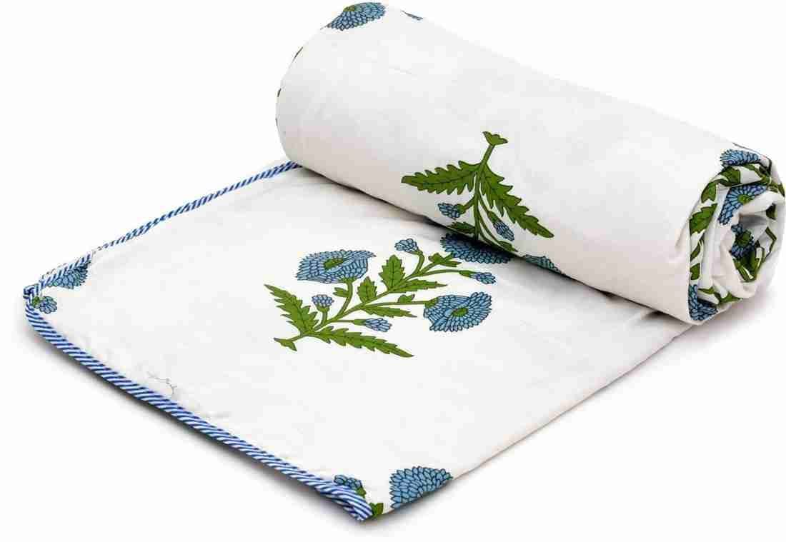     			Reversible Floral Printed Single Bed Dohar for AC Room - 152 cm x 244 cm (Width x Height)