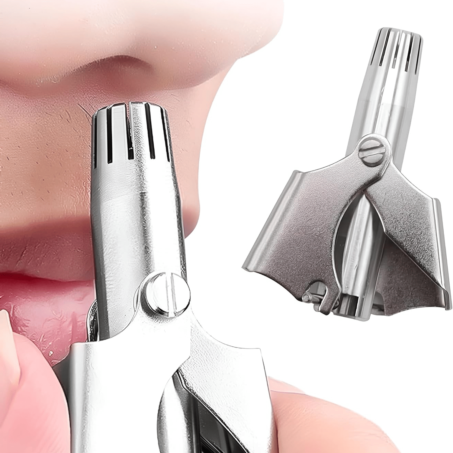Revernest Manual Nose Trimmer Silver Cordless Nose Trimmer With 0 minutes Runtime