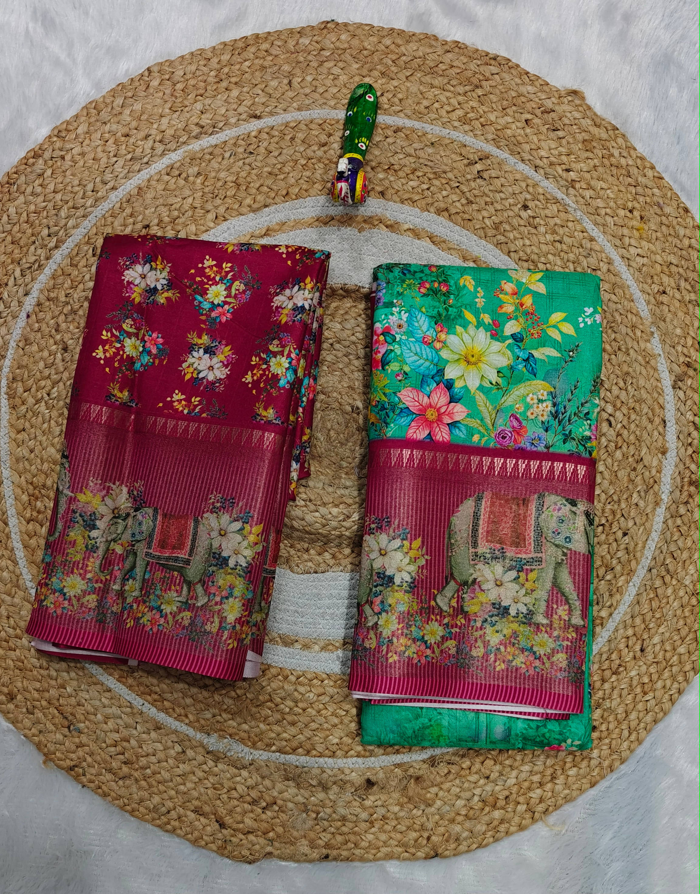 SHIRODHARI Silk Blend Printed Sambalpuri Saree With Unstitched Blouse Piece ( Sea Green ) SHIRODHARI Silk Blend Printed Sambalpuri Saree With Unstitched Blouse Piece ( Sea Green )