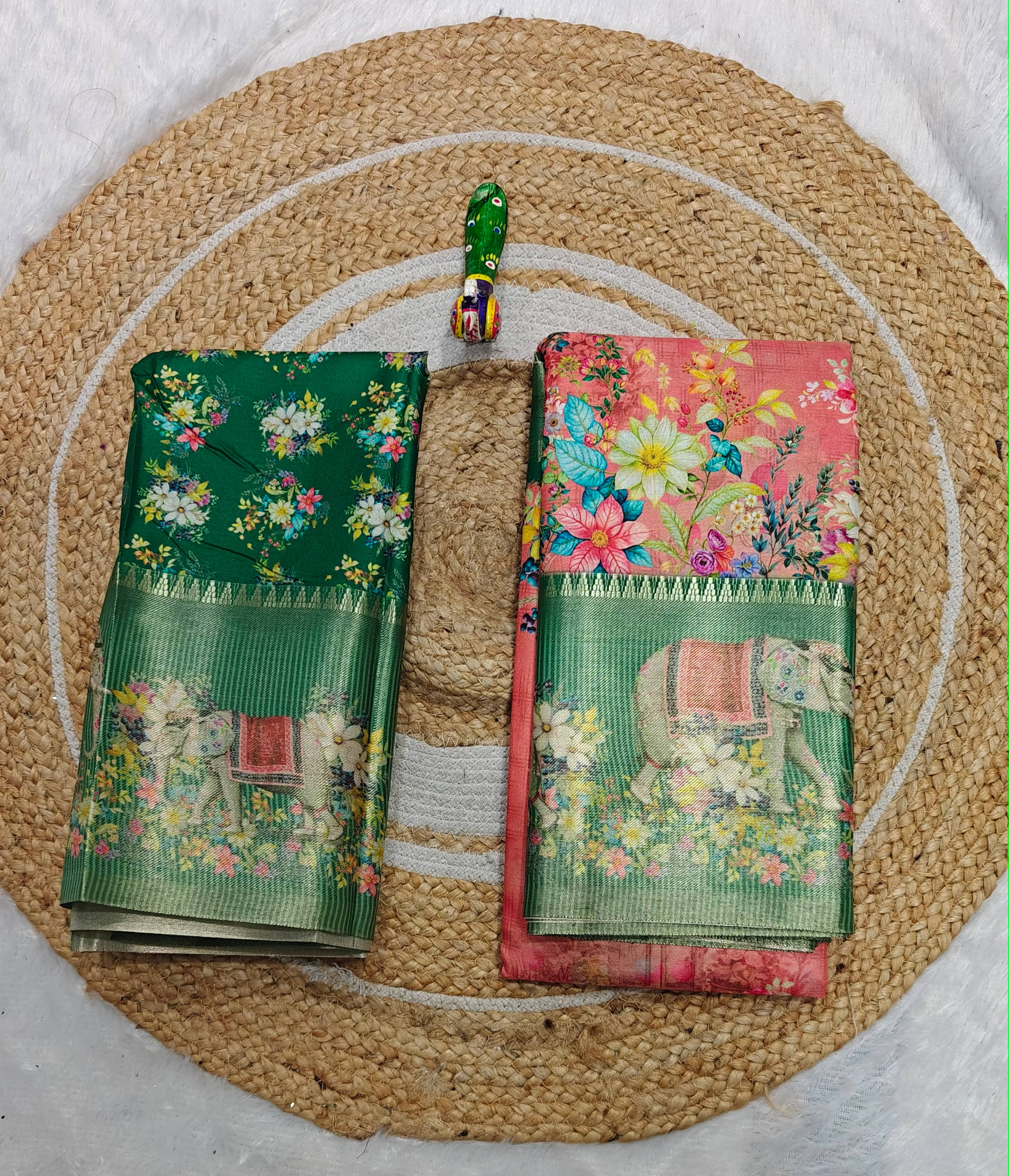 SHIRODHARI Silk Blend Printed Sambalpuri Saree With Unstitched Blouse Piece ( Peach ) SHIRODHARI Silk Blend Printed Sambalpuri Saree With Unstitched Blouse Piece ( Peach )
