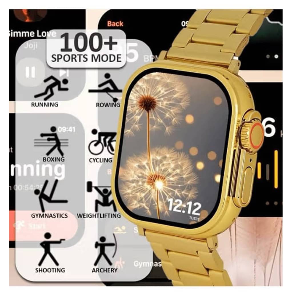SKYRISE Ultra Max Golden Edition Smartwatch | Heart Rate | Steps | Wireless Charging Smartwatch (Golden Strap, 2.09 Inch Big Sunlight Proof Display) SKYRISE Ultra Max Golden Edition Smartwatch | Heart Rate | Steps | Wireless Charging Smartwatch (Golden Strap, 2.09 Inch Big Sunlight Proof Display)