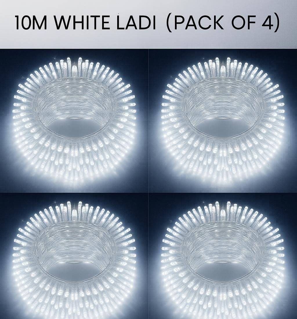     			SPARKWORLD White 10 Mtr String Light ( Pack of 4 )