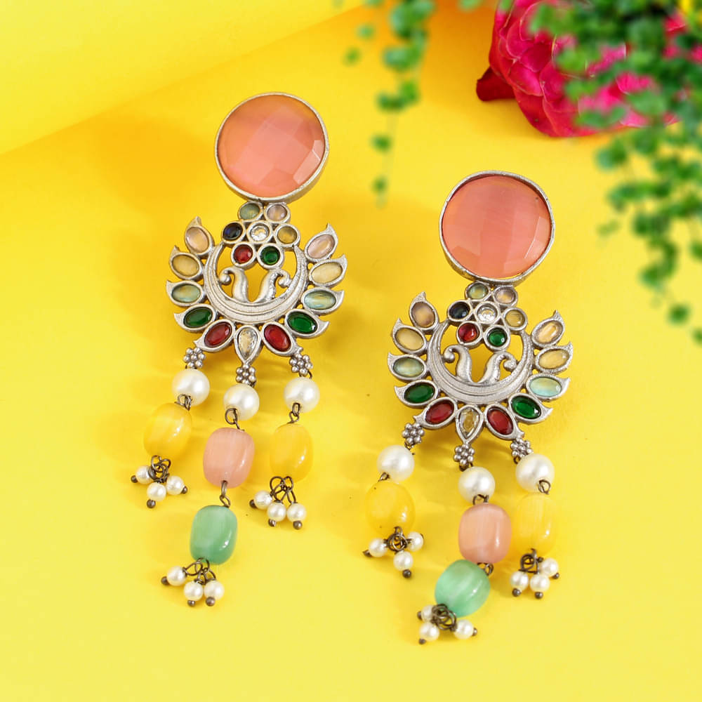     			Sanaa Creations Multicolor Danglers Earrings ( Pack of 1 )