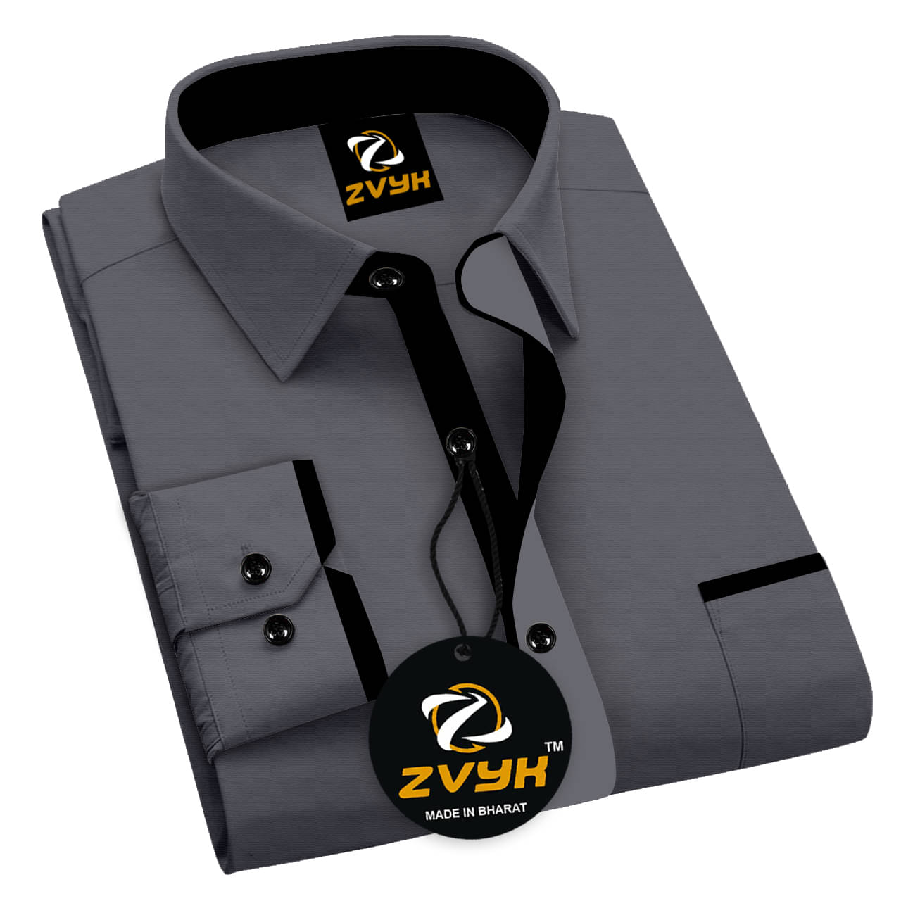     			Sangani Cotton Blend Regular Fit Self Design Full Sleeves Men's Casual Shirt - Grey ( Pack of 1 )