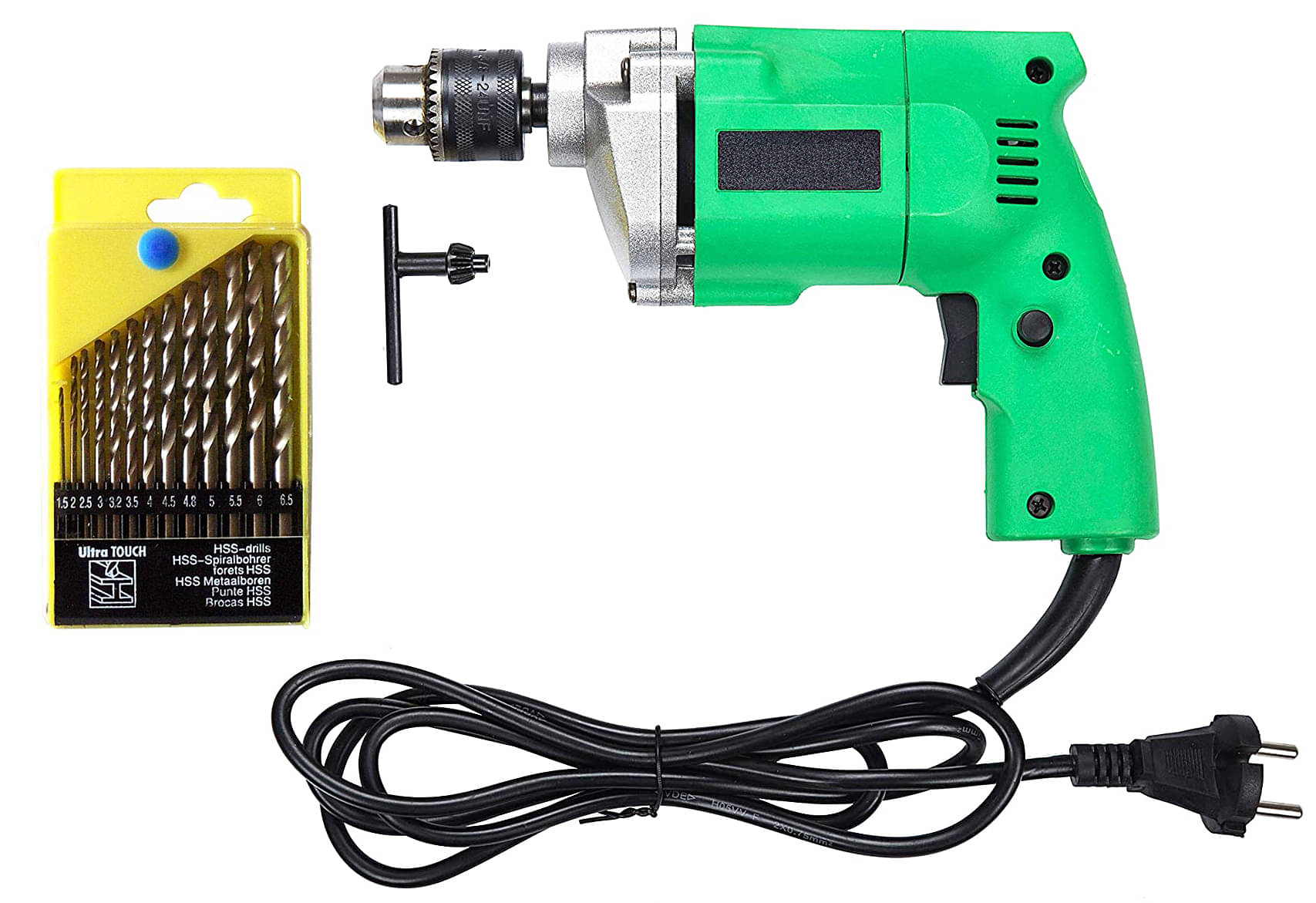 Shopper52 - CMDRL13BT 250W 10mm Corded Drill Machine with Bits Shopper52 - CMDRL13BT 250W 10mm Corded Drill Machine with Bits