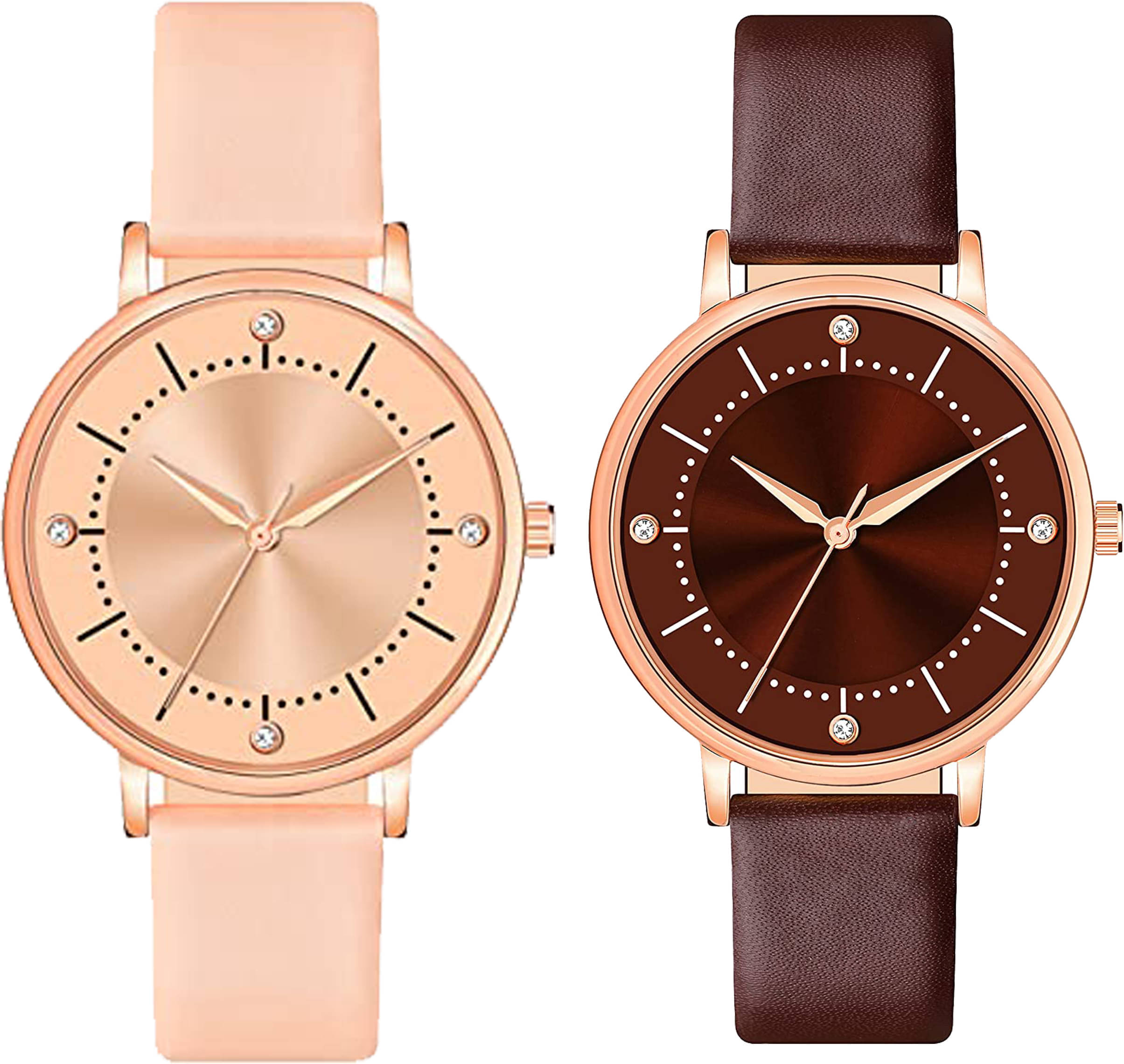     			TERIZLA Beige PU Analog Womens Watch