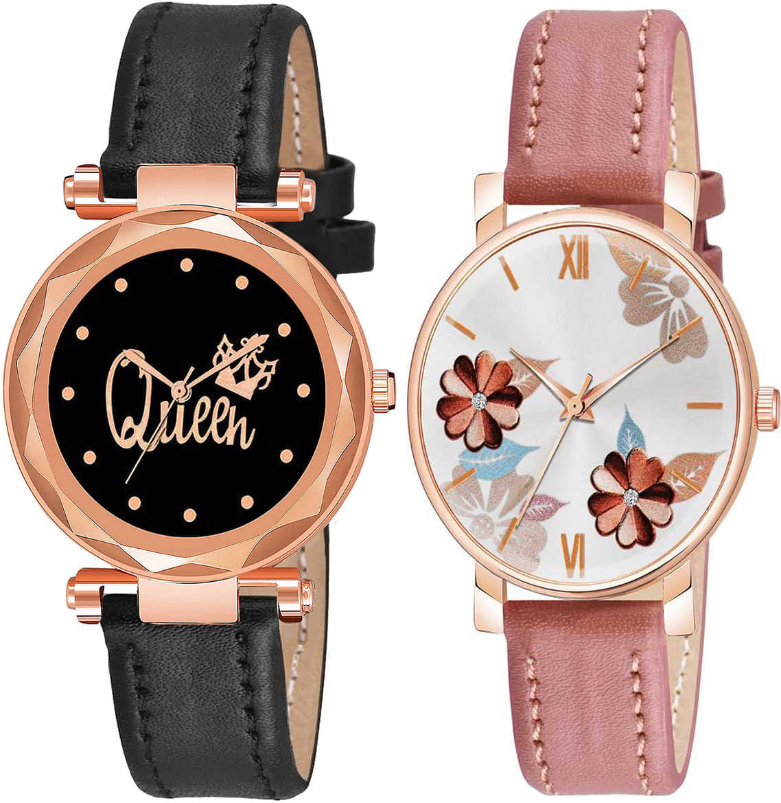     			TERIZLA Black PU Analog Men's Watch