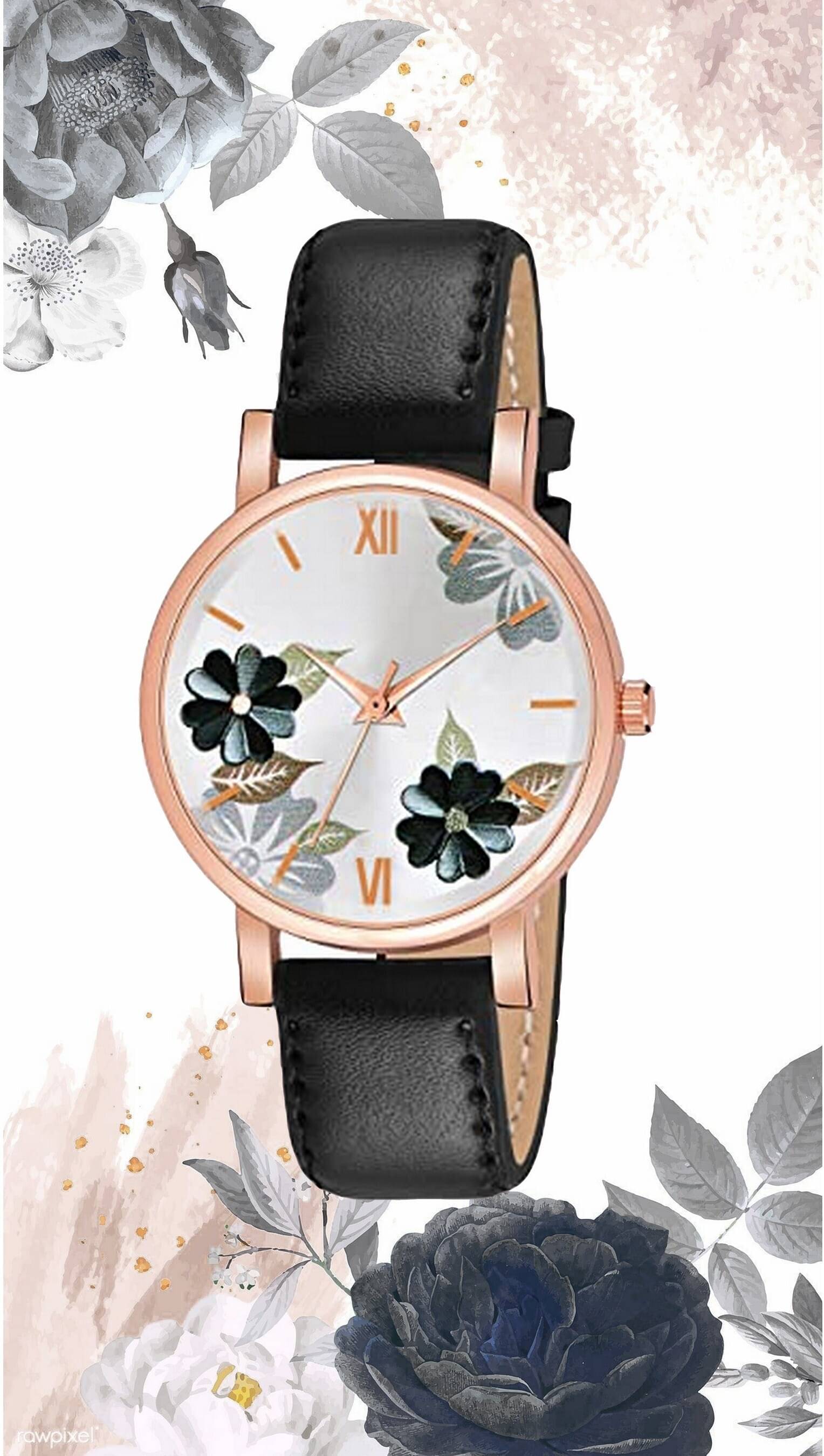     			TERIZLA Black PU Analog Womens Watch