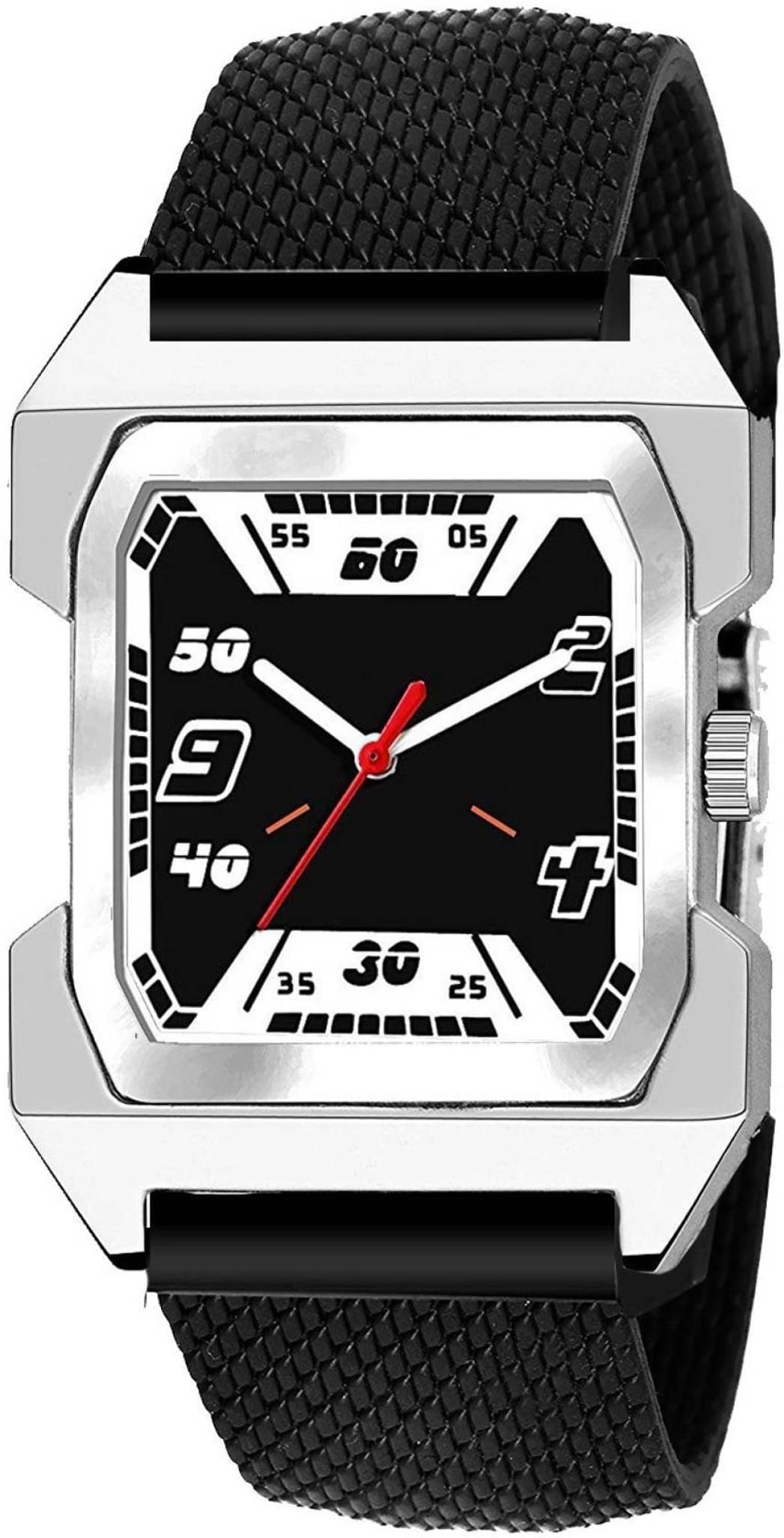    			TERIZLA Black Rubber Analog Men's Watch