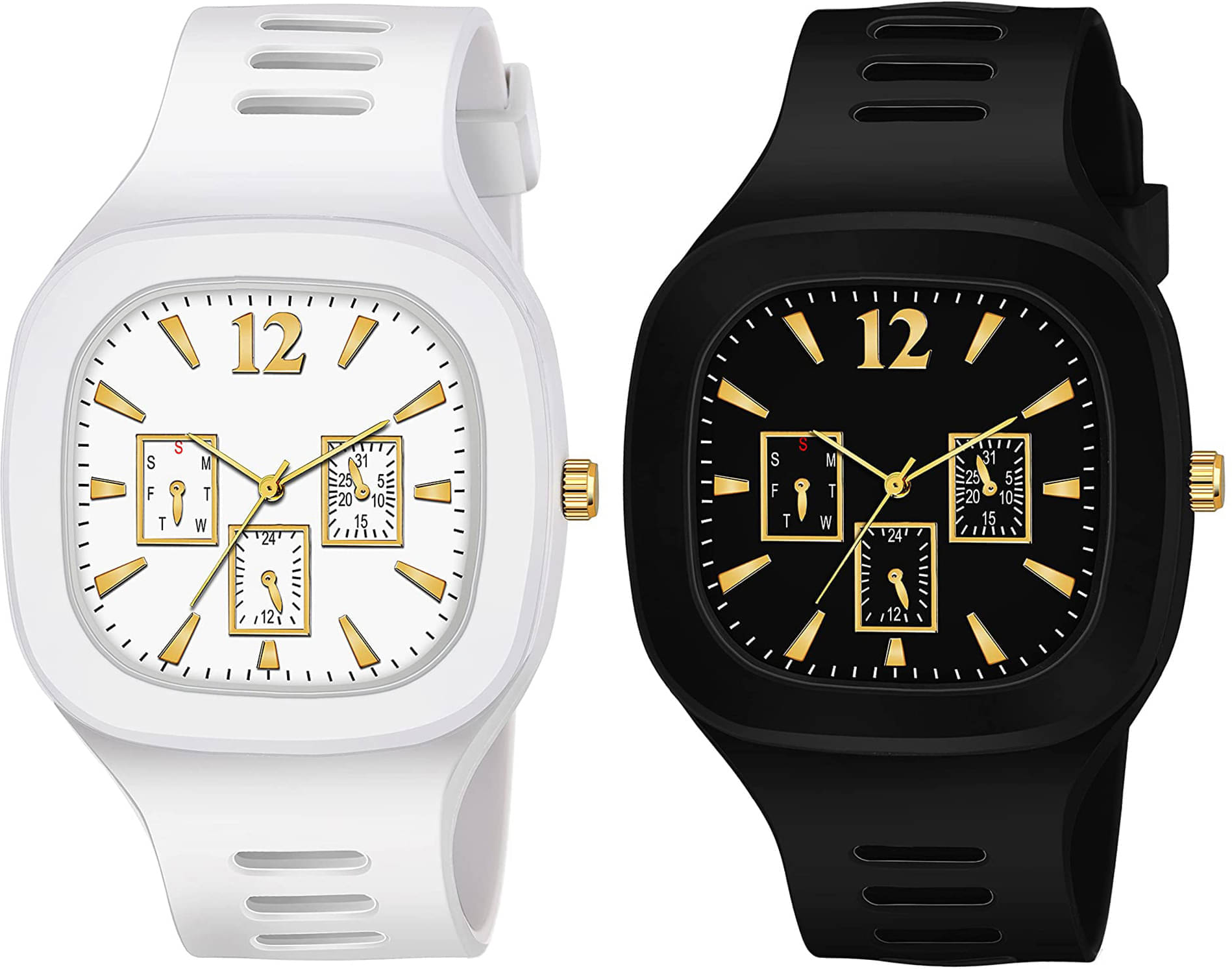     			TERIZLA Black Silicon Analog Men's Watch