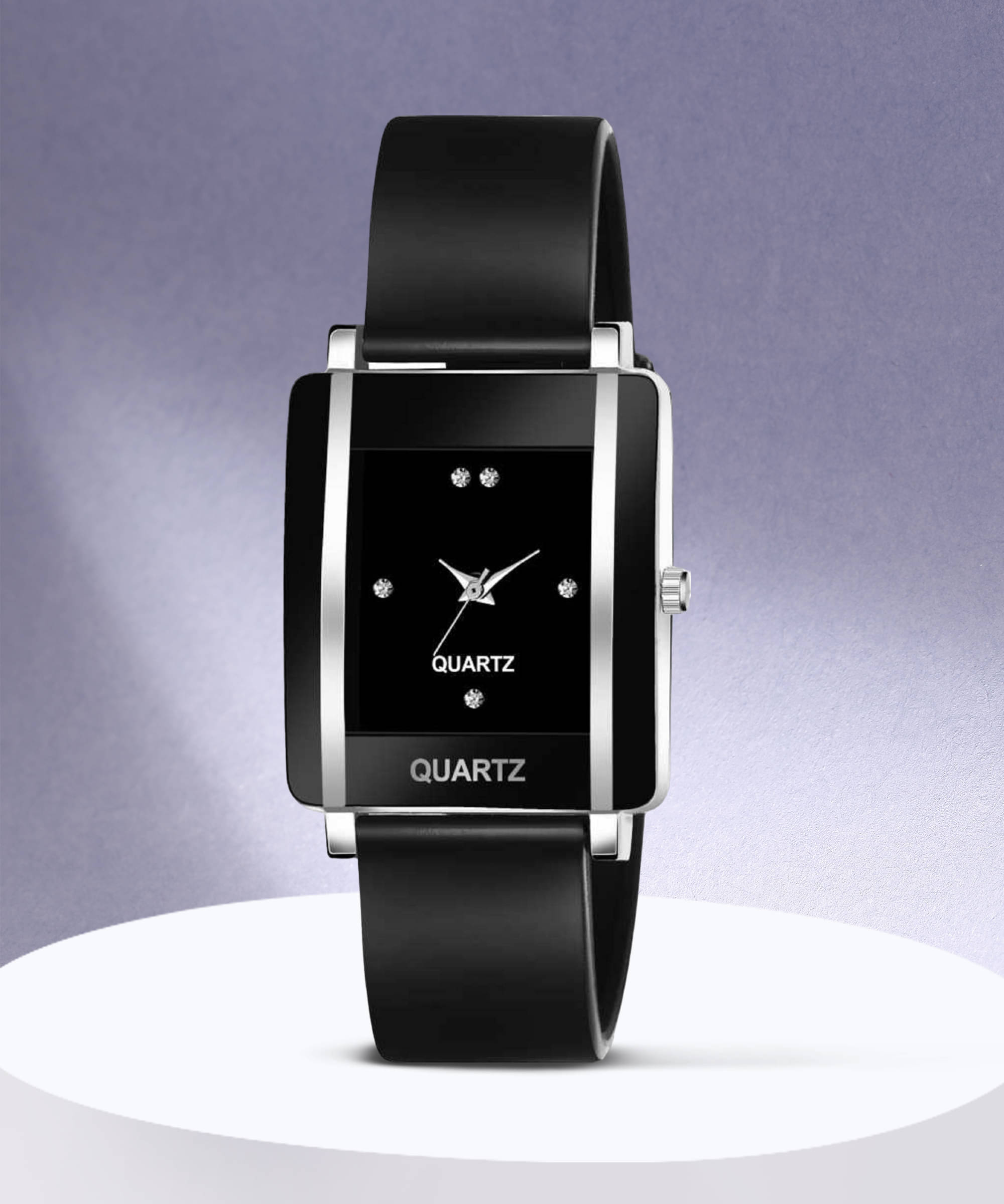     			TERIZLA Black Silicon Analog Womens Watch