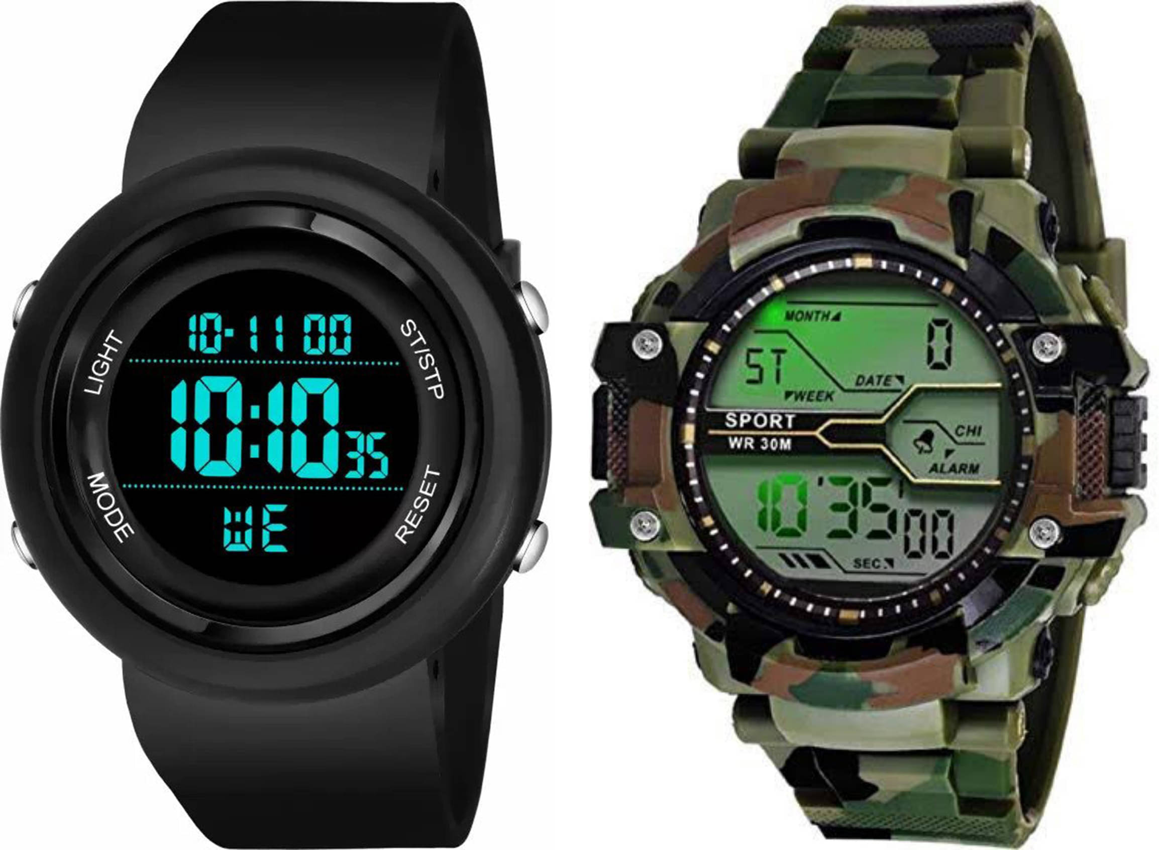     			TERIZLA Black Silicon Digital Men's Watch