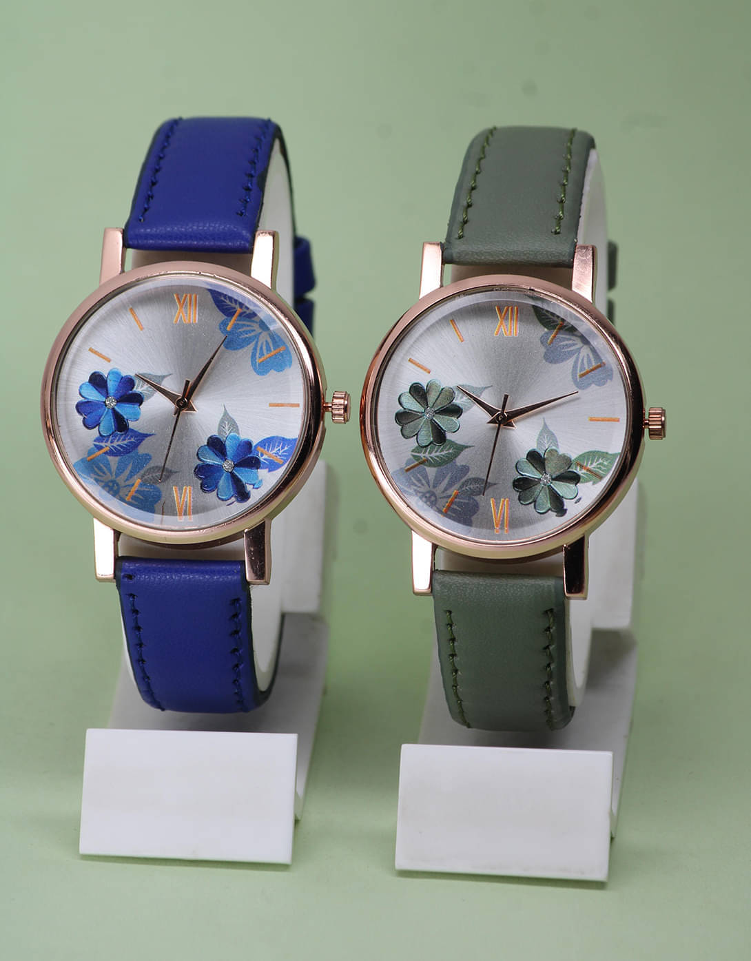    			TERIZLA Blue PU Analog Womens Watch
