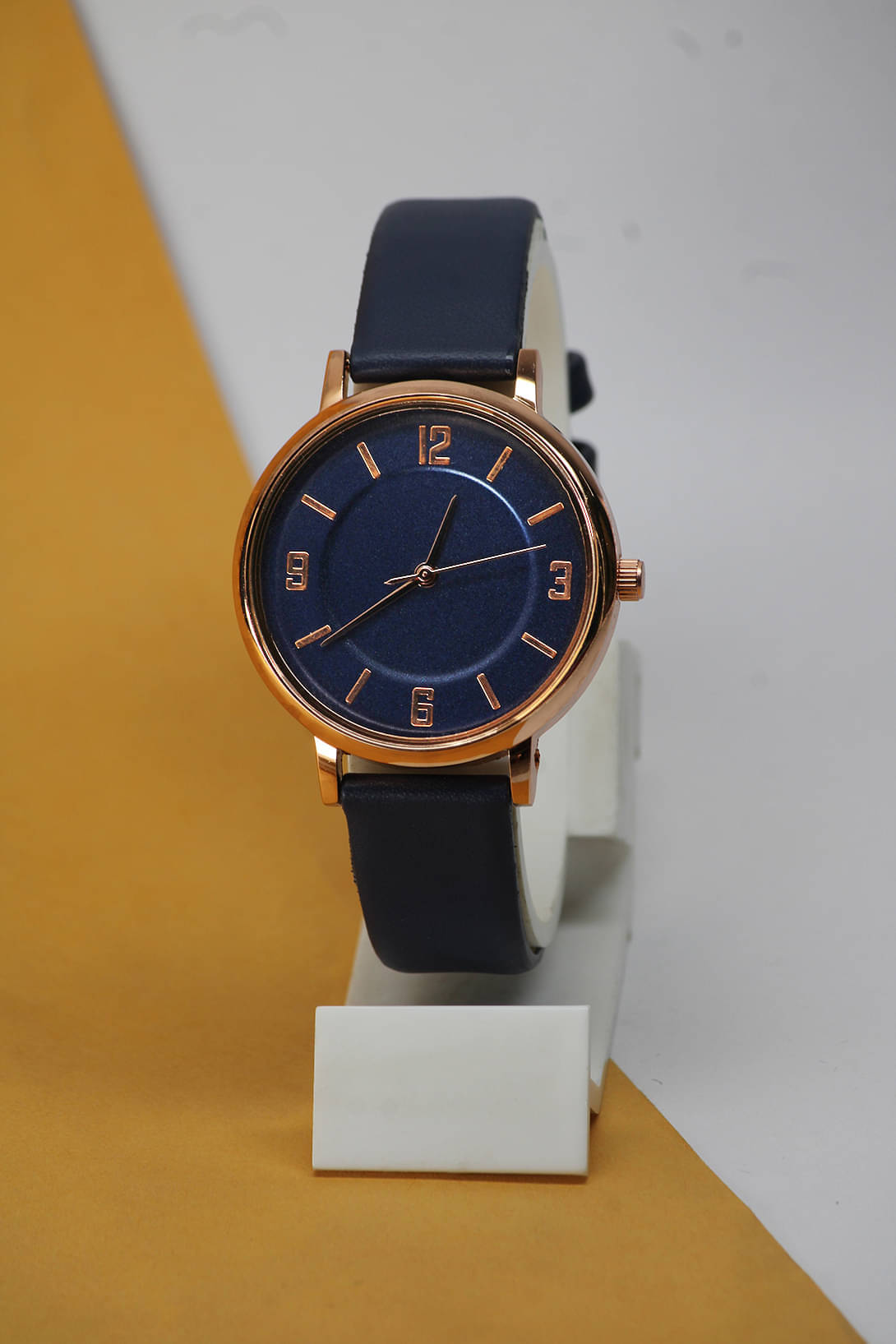     			TERIZLA Blue PU Analog Womens Watch