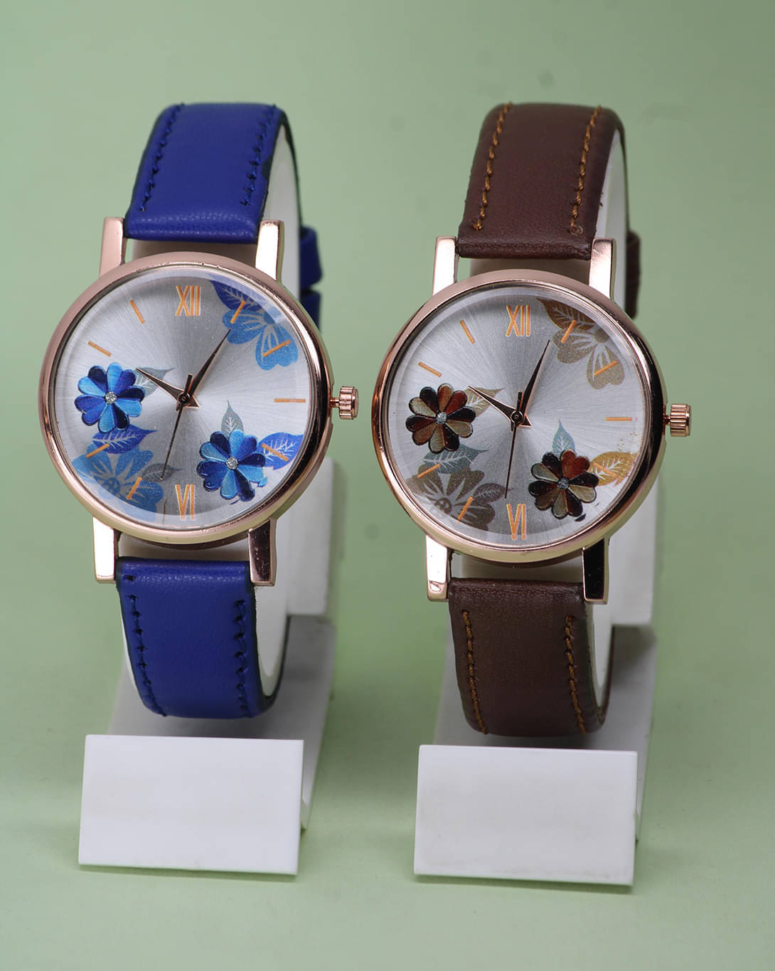     			TERIZLA Blue PU Analog Womens Watch