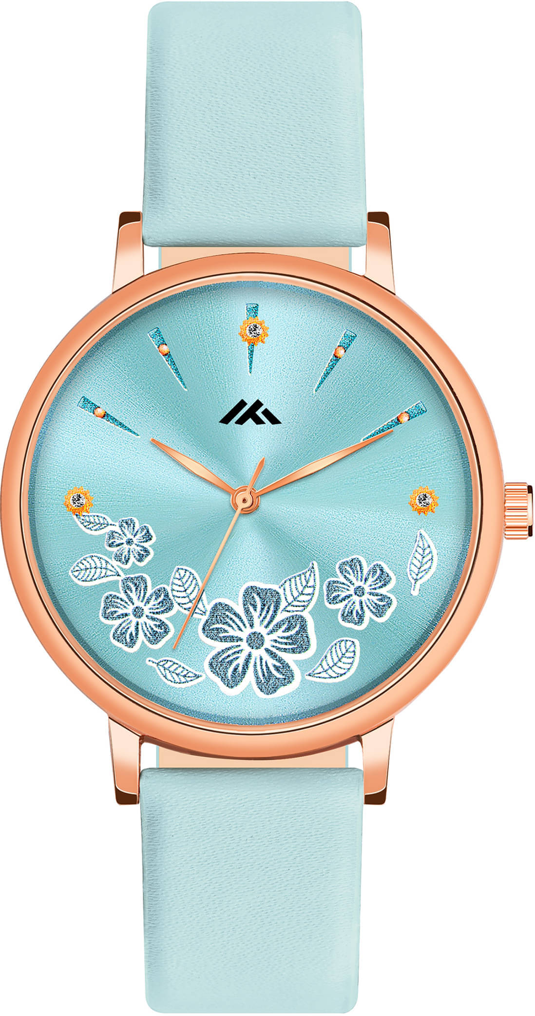     			TERIZLA Blue PU Analog Womens Watch