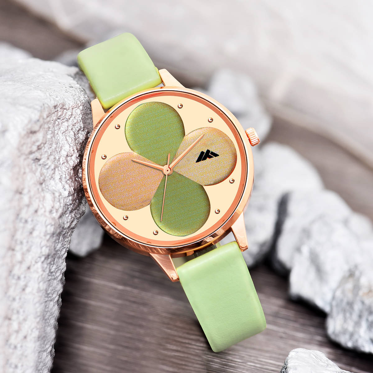     			TERIZLA Blue PU Analog Womens Watch