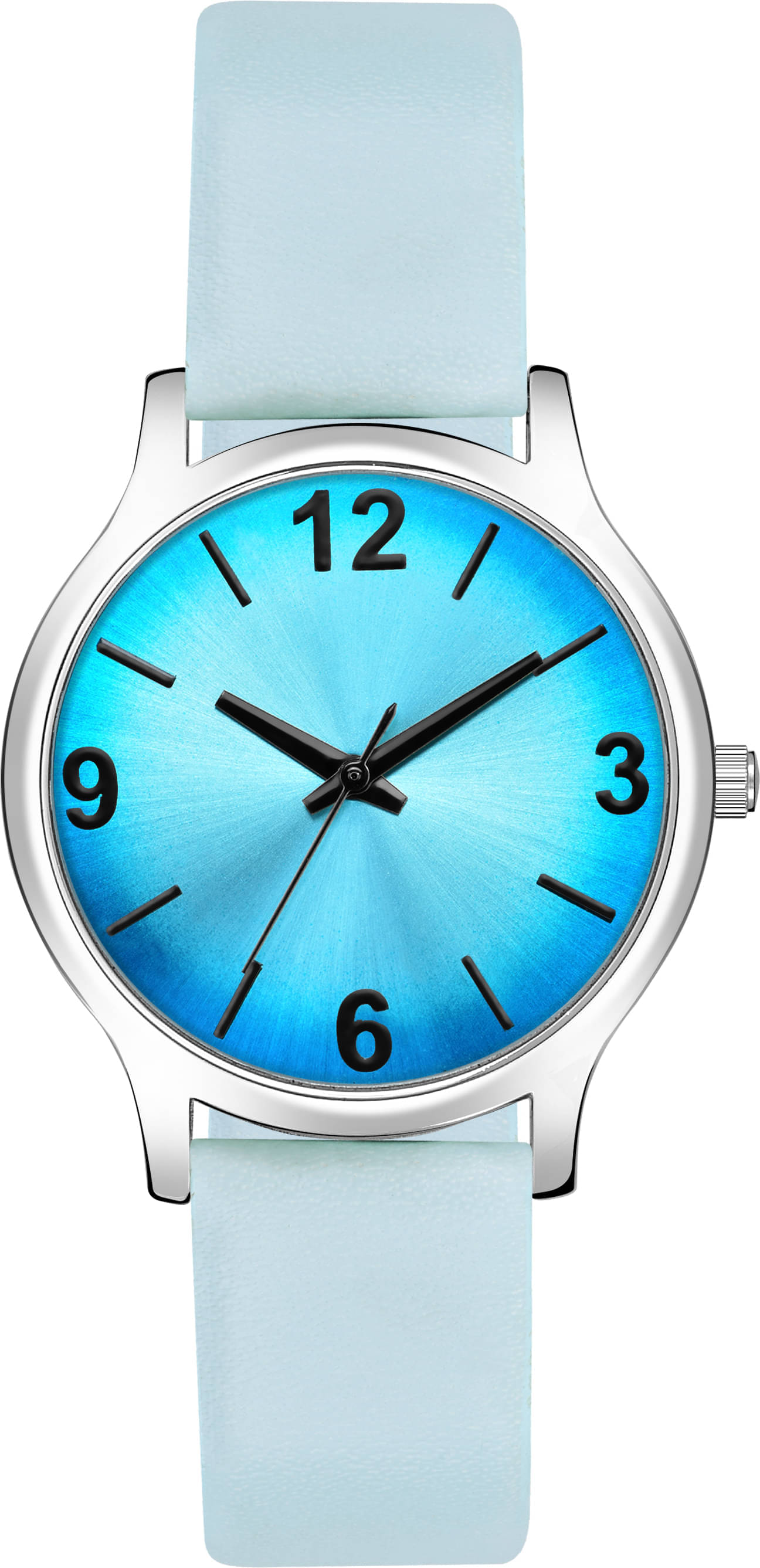     			TERIZLA Blue PU Analog Womens Watch