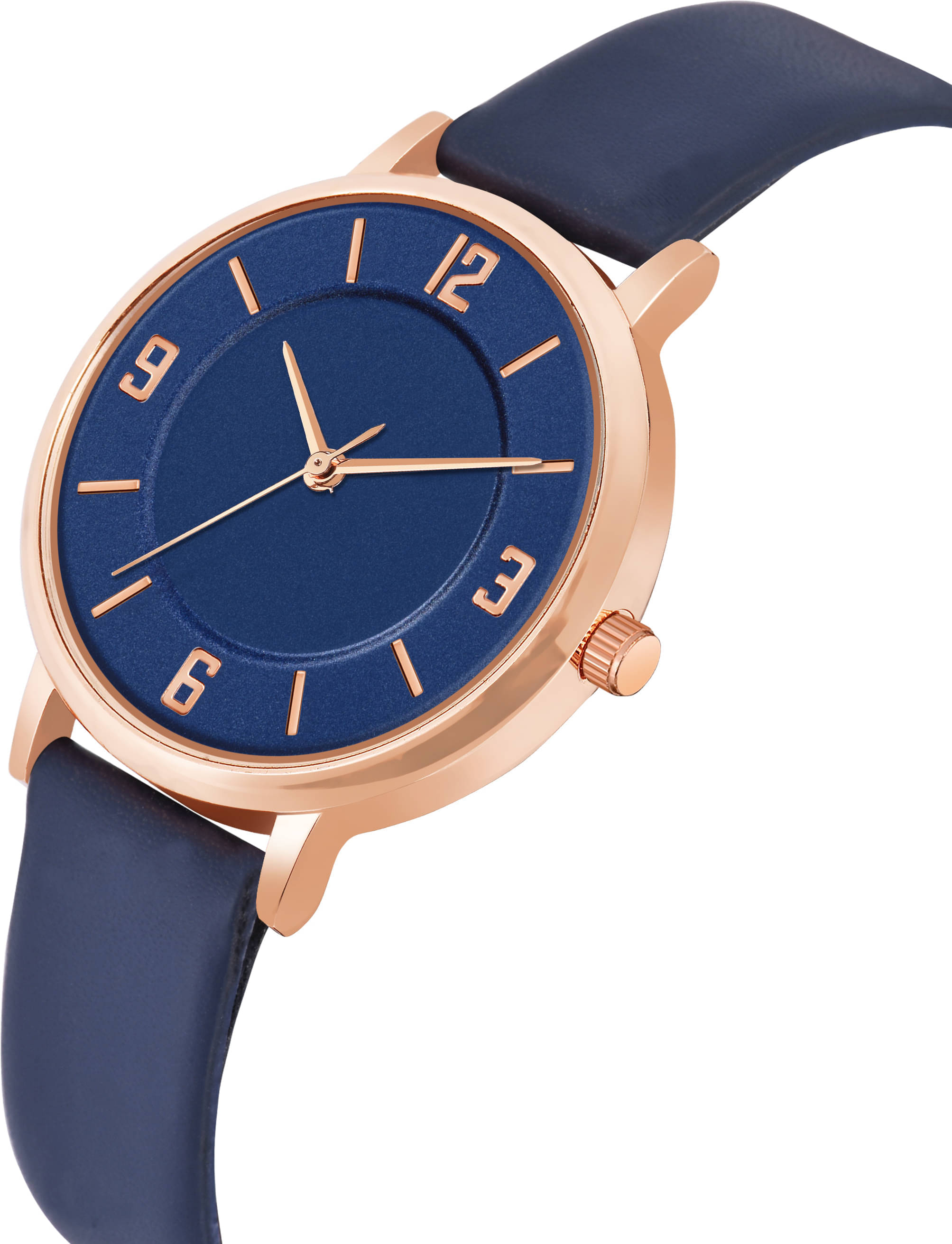     			TERIZLA Blue PU Analog Womens Watch