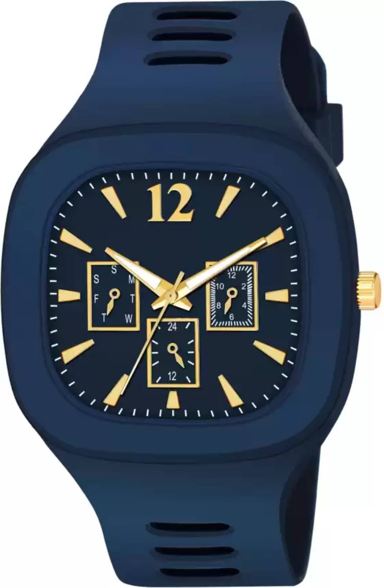     			TERIZLA Blue Silicon Analog Men's Watch