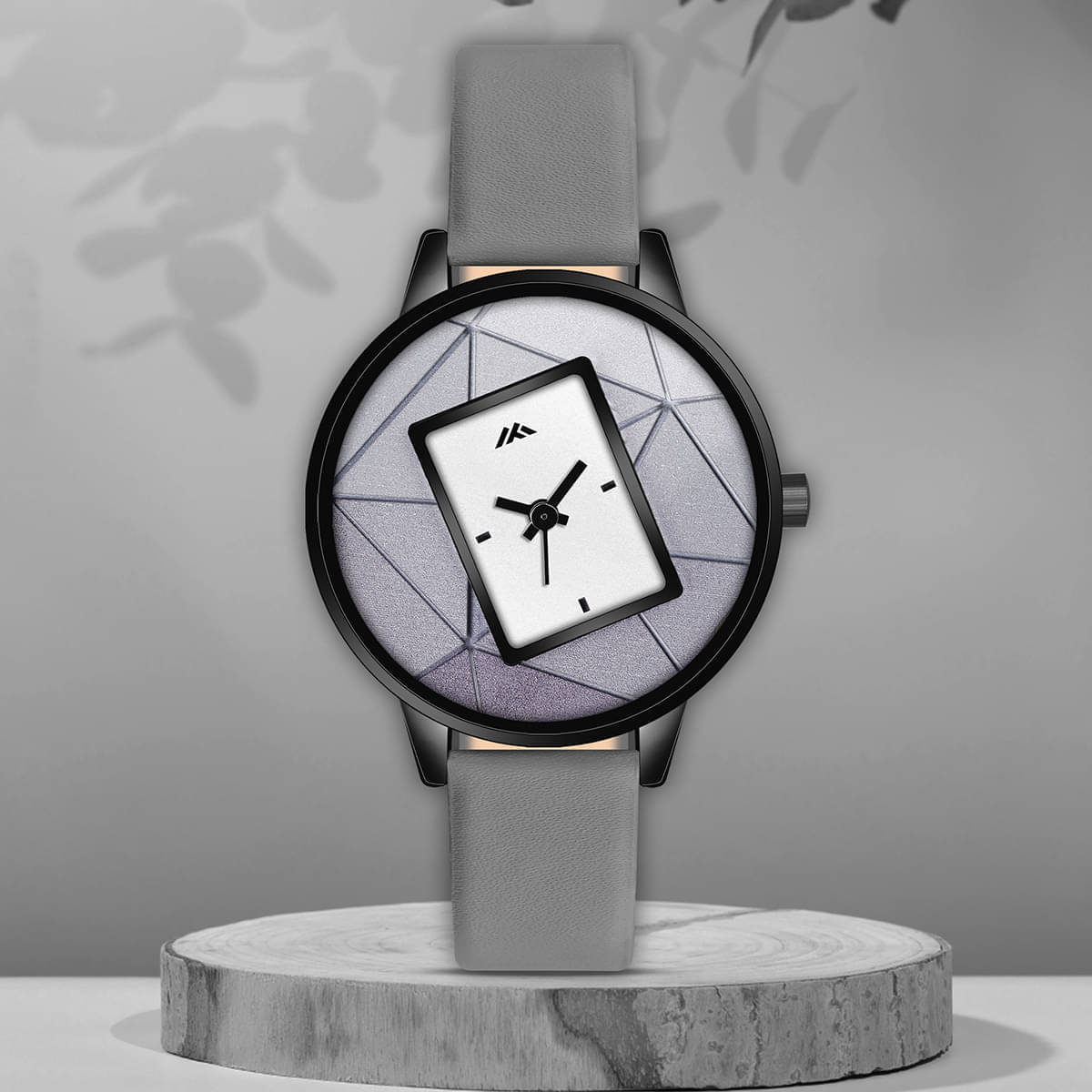     			TERIZLA Light Grey PU Analog Men's Watch